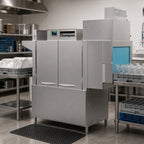 Thumbnail image #2 for Champion E-Series DualRinse 54 PRO-HR 54-Inch High-Temperature Rack Conveyor Dishwasher, 255 Racks/Hour, Heat Recovery, Built-In Booster