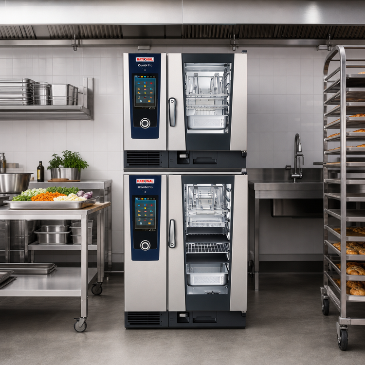 Product image #2 for RATIONAL iCombi Pro Combi-Duo Double Stack Electric Combi Oven, 6-Half Size on 10-Half Size, 208/240V 3-Phase