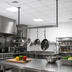 Thumbnail image #2 for John Boos 43-1/4-Inch Ceiling-Mounted Single-Bar Stainless Steel Pot Rack with 4 Double Hooks