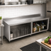 Thumbnail image #2 for John Boos Underbar Stainless Steel Work Table with Open Front Cabinet Base, 108 x 24 Inches, 5-Inch Backsplash