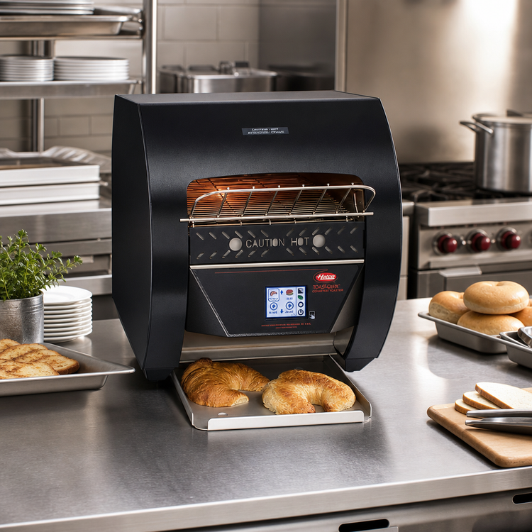 Product image #2 for Hatco Toast-Qwik Countertop Horizontal Conveyor Toaster with Touchscreen Controls, 120V, Designer Black
