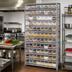 Thumbnail image #2 for Quantum Heavy-Duty Stationary Wire Shelving Unit with 13 Shelves and 96 Clear Bins, 36 x 18 x 75 Inches