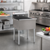 Thumbnail image #2 for One-Compartment 16-Gauge 430 Stainless Steel Utility Sink with 8-Inch Backsplash and Legs, 25-3/8 x 25 Inches