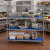 Thumbnail image #2 for QuadPlus Solid Polymer Shelf Mat, 72 x 21 Inches, Blue, Chrome Wire Frame