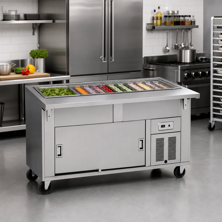 Product image #2 for DineXpress DXP4CB Cool Breeze 4-Pan Full-Size Refrigerated Cold Food Serving Counter