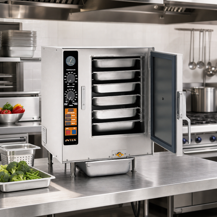 Product image #2 for Groen Intek Boilerless Connectionless Electric Countertop Convection Steamer, 6-Pan Capacity
