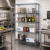 Thumbnail image #2 for Quantum 4-Shelf Wire Shelving Starter Kit, 48W x 12D x 74H, Gray Epoxy Coated