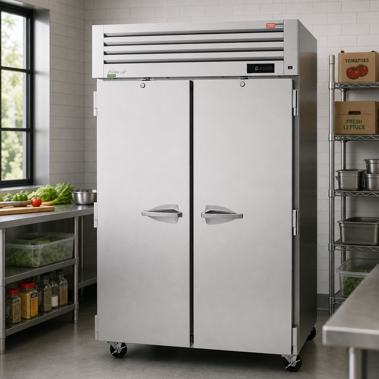 Product image #2 for Turbo Air PRO Series Two-Section Reach-In Freezer with Top-Mount Self-Contained Refrigeration, 48.36 Cu. Ft., Solid Doors