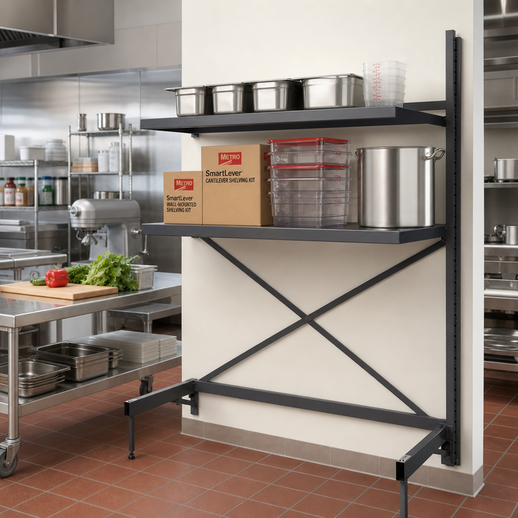 Product image #2 for Metro SmartLever 54"W x 30"D Add-On Cantilevered Shelving Kit