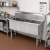 Thumbnail image #2 for BK Resources Commercial Three-Compartment Stainless Steel Sink, 59-1/8 x 23-1/2 x 44-1/16 Inches