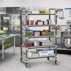 Thumbnail image #2 for Cambro Camshelving® Elements EMT243680V5480 High-Density Top Rail Mobile Starter Shelving, 5-Tier, 24"D x 36"W x 80"H