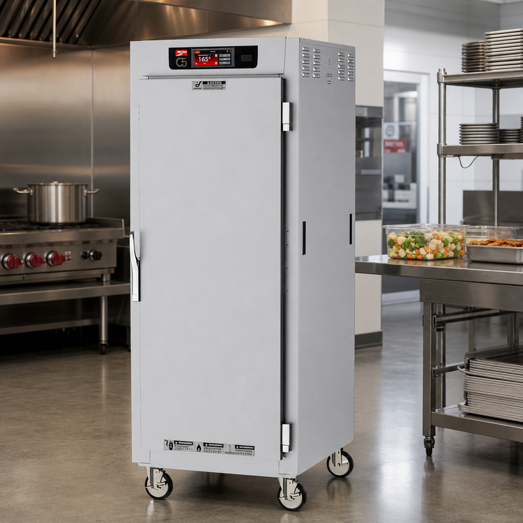 Product image #2 for Metro C5 8 Series Full-Height Pass-Thru Heated Holding Cabinet with Solid Doors and Lip Load Slides, 18 Pan Capacity