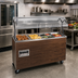Thumbnail image #2 for 2-Series Affordable Portable 4-Well Mobile Hot Food Station with Buffet Breath Guard, Cherry Woodgrain Base, 120V