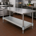 Thumbnail image #2 for BK Resources Adjustable Galvanized Steel Undershelf for 84 x 24 Inch Work Table
