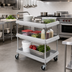 Thumbnail image #2 for Metro Deep Ledge 3-Tier Polymer Utility Bus Cart with Open Base, Gray