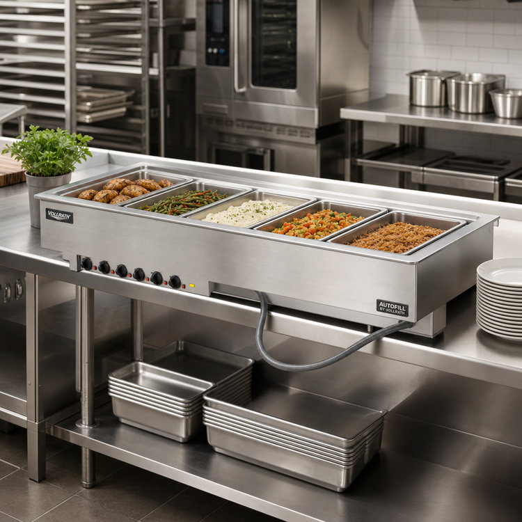 Product image #2 for Vollrath 6-Well Full-Size Drop-In Electric Hot Food Well Unit with Auto-Fill and Thermostatic Controls