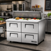 Thumbnail image #2 for True 48-Inch Two-Section Drawered Sandwich/Salad Prep Table with 4 Drawers, 12 Pan Openings, and R290 Refrigeration