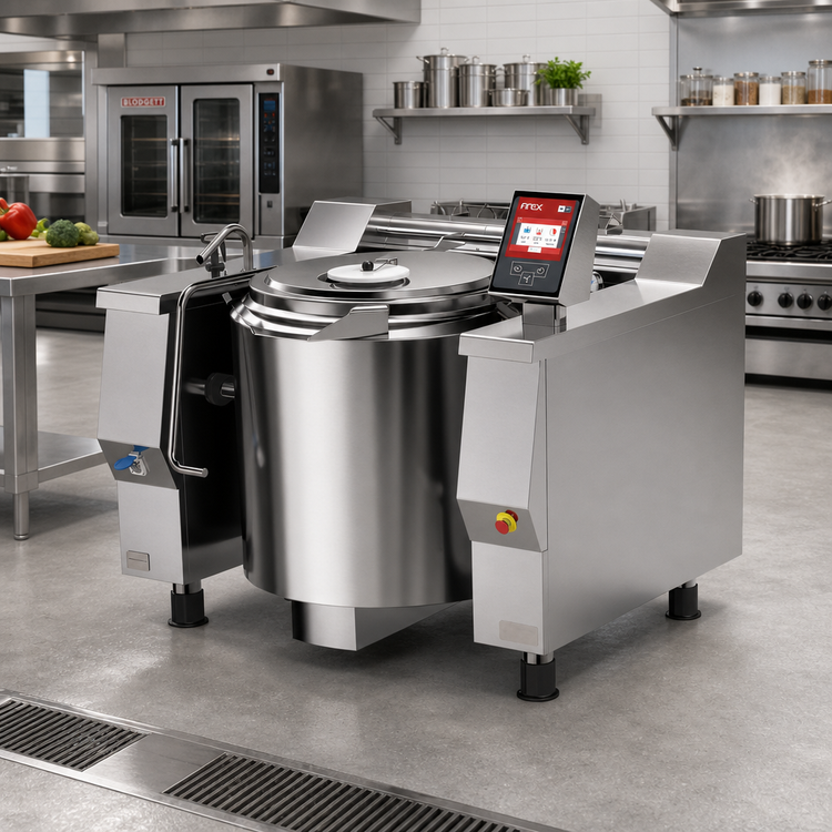 Product image #2 for Firex Baskett UPRIG048_V1 48 Gallon Tilting Gas Indirect Heating Steam Kettle
