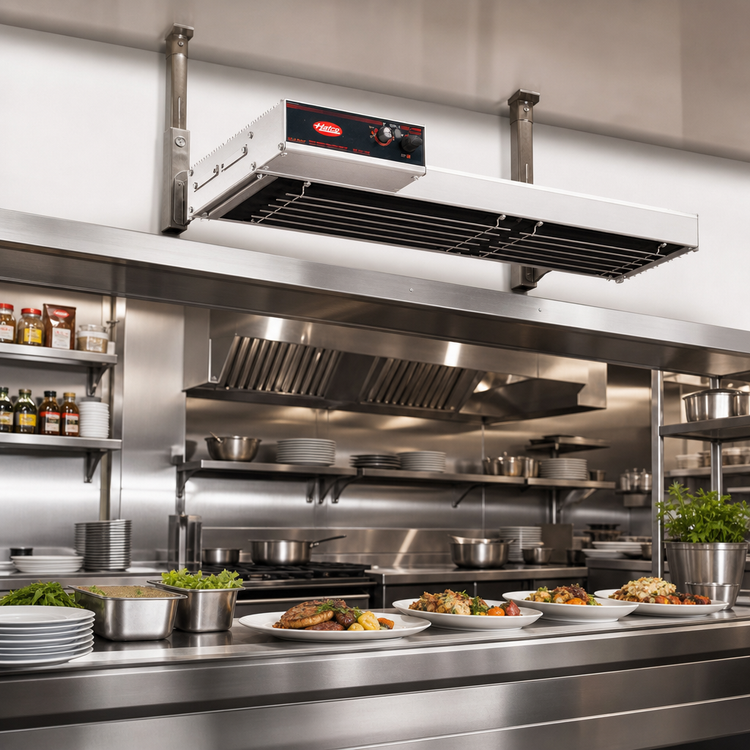 Product image #2 for Hatco Glo-Ray High Watt Infra-Black Dual Lighted Strip Heater, 18 Inch Wide, 820 Watt, Aluminum, 3 Inch Spacer