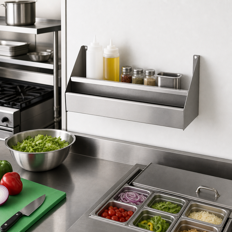 Product image #2 for CHOICE Double Speed Rail, 22 Inch W x 10 Inch D, Stainless Steel, Keyhole Mount