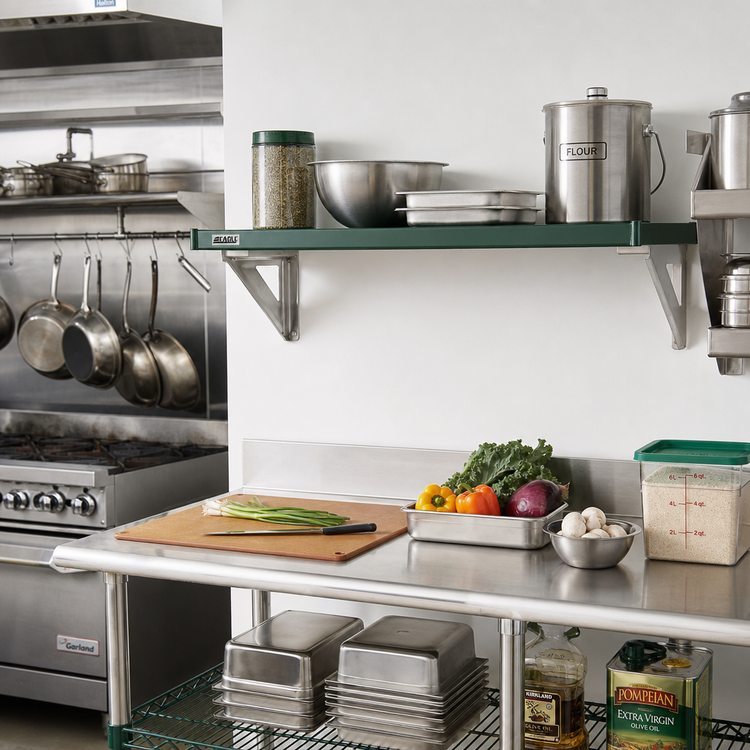 Product image #2 for Eagle Group Valu-Gard 30" x 24" Solid Commercial Shelf, Green Epoxy Finish