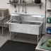Thumbnail image #2 for BK Resources 3-Compartment Stainless Steel Sink with 10-Inch Backsplash, 53-1/8 Inch Wide