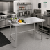 Thumbnail image #2 for Advance Tabco 48 Inch x 24 Inch 14-Gauge 304 Stainless Steel Work Table with Open Base and Marine Edge