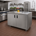 Thumbnail image #2 for Advance Tabco Enclosed Stainless Steel Work Table with Cabinet Base and Hinged Doors, 48 x 36 Inches, 14-Gauge 304 Stainless Steel Top