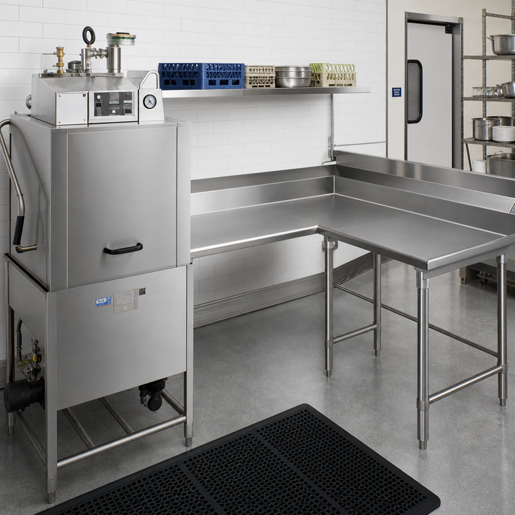 Product image #2 for Spec-Master Right-Hand Corner Clean Dishtable, 72-Inch Machine-to-Corner x 60-Inch Corner-to-End, Left-to-Right, 14-Gauge 304 Stainless Steel