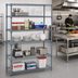 Thumbnail image #2 for Quantum 72-Inch W x 21-Inch D x 74-Inch H Wire Shelving Starter Kit, 5 Shelves, Gray Epoxy Antimicrobial Finish
