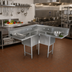 Thumbnail image #2 for John Boos B Series 3-Compartment Corner Sink with Dual 18-Inch Drainboards