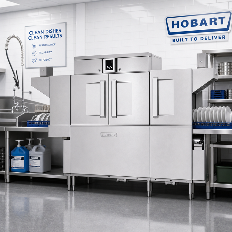 Product image #2 for Hobart Single-Tank Conveyor Dishwasher, 245 Racks/Hour, High/Low Temp Convertible
