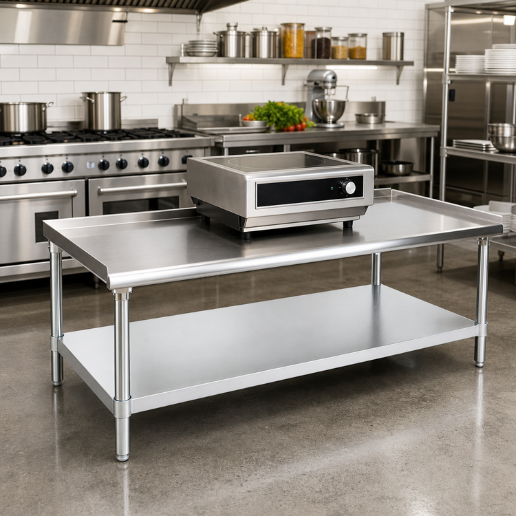 Product image #2 for John Boos Stallion EES8-3015SSK-X 15" x 30" Stainless Steel Equipment Stand with Adjustable Undershelf