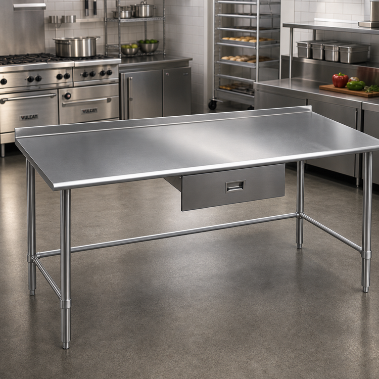 Product image #2 for Eagle Deluxe Series Stainless Steel Work Table with Rear Upturn, 108"W x 30"D