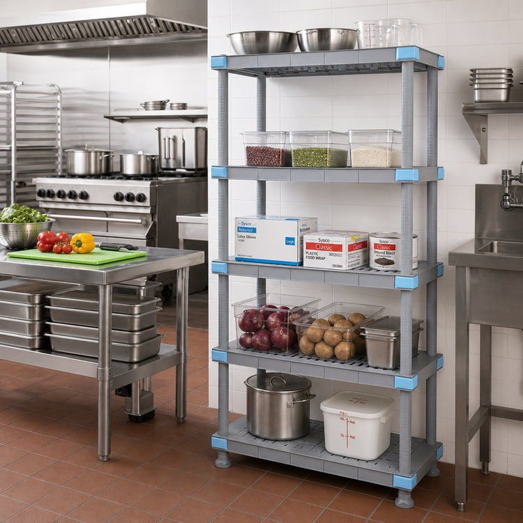 Product image #2 for Quantum Millenia 24" W x 18" D x 62" H Polymer Stationary Starter Shelving Unit