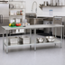 Thumbnail image #2 for Eagle Group Budget Series 120 Inch x 36 Inch Stainless Steel Work Table with Adjustable Undershelf
