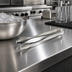 Thumbnail image #2 for Carlisle 7-Inch One-Piece Ice Tongs, 18/8 Stainless Steel, Mirror-Polished