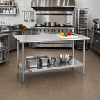 Thumbnail image #2 for Duke Manufacturing 314S-2472 Stainless Steel Work Table, 72 x 24 x 36 in, Flat Top, 14-Gauge 300-Series Top, Undershelf