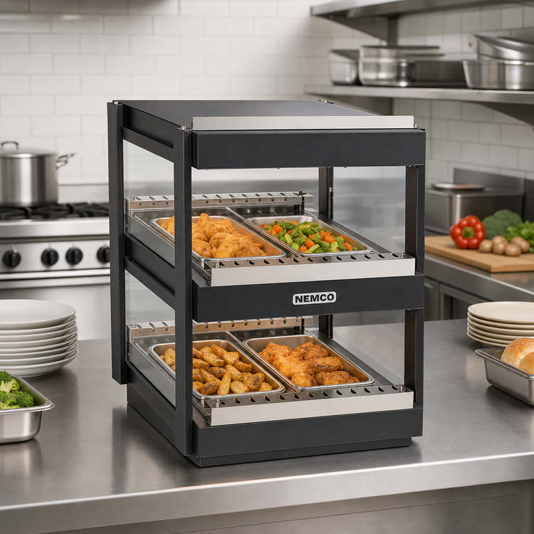 Product image #2 for Nemco 24-Inch Countertop Hot Food Shelf Merchandiser with Dual Shelves