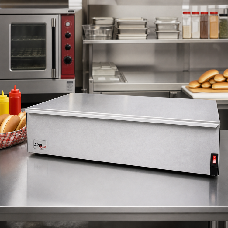 Product image #2 for APW Wyott BWD-50 Dry Freestanding Hot Dog Bun Warmer, 40-Bun Capacity