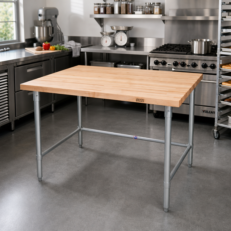 Product image #2 for John Boos 36" x 36" Wood Top Work Table with 1-1/2" Thick Northern Hard Rock Maple Top