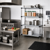 Thumbnail image #2 for Quantum 4-Shelf Stationary Solid Stainless Steel Shelving Starter Kit, 36 x 14 x 63 Inches