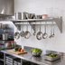 Thumbnail image #2 for Wall-Mounted Overshelf Pot Rack with 9 Hooks, 96 x 15 Inches