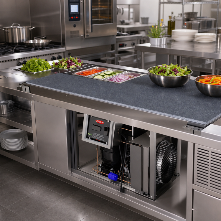 Product image #2 for Hatco Simulated Stone Built-In Flush Top Refrigerated Cold Shelf, 36-Inch x 15-1/2-Inch, R-290, 1/5 HP
