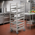 Thumbnail image #2 for Channel Manufacturing Stainless Steel Single-Section Cafeteria Tray Rack on Casters, End Load, 10-Tray Capacity, 15 x 20 Tray Size