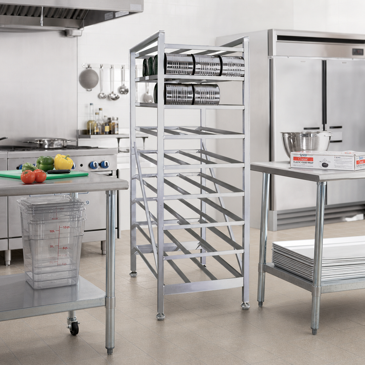 Product image #2 for New Age Stationary Rear-Loading Aluminum Can Rack with Adjustable Feet, 162 #10 / 216 #5 Capacity