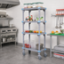 Thumbnail image #2 for Millenia 5-Shelf Mobile Open Grid Polymer Shelving Starter Unit, 36W x 21D x 62H, Gray