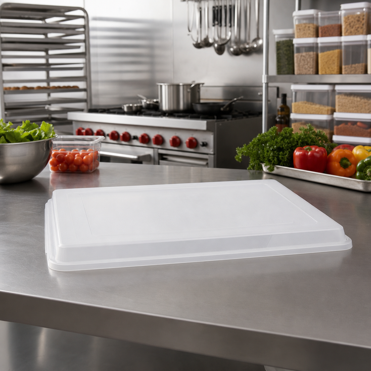 Product image #3 for Winco CXP-1826 Full-Size Clear Polypropylene Sheet Pan Cover, 18 x 26 in.