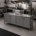 Thumbnail image #2 for John Boos 96 x 24 Inch Enclosed Base Work Table with Hinged Doors and 16-Gauge Stainless Steel Top