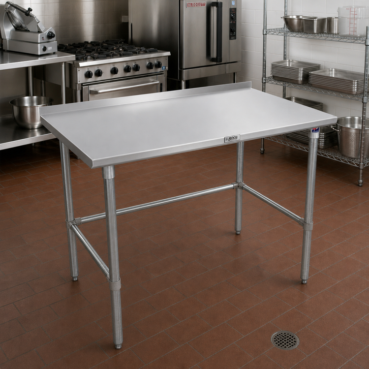 Product image #2 for John Boos Stallion 60-Inch x 30-Inch 14-Gauge Stainless Steel Work Table with 1-1/2-Inch Rear Up-Turn